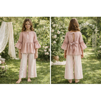 Conjunto Infantil Niña Art.1251 'Familia Porcelana' Rosa Empolvado