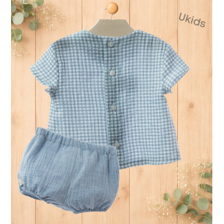 Conjunto Baby Art.0018 'Familia Provenzal' Celeste Empolvado