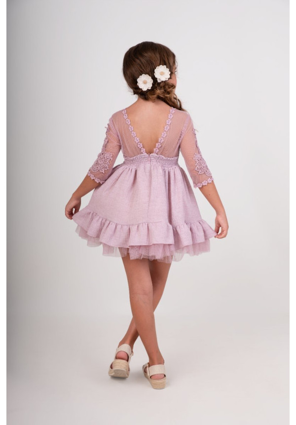 Vestido Niña Ceremonia.  Color Rosa