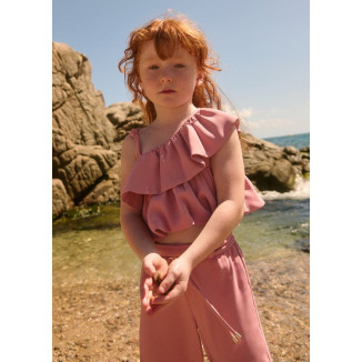 Conj. Pantalon Largo Crepe Orquidea