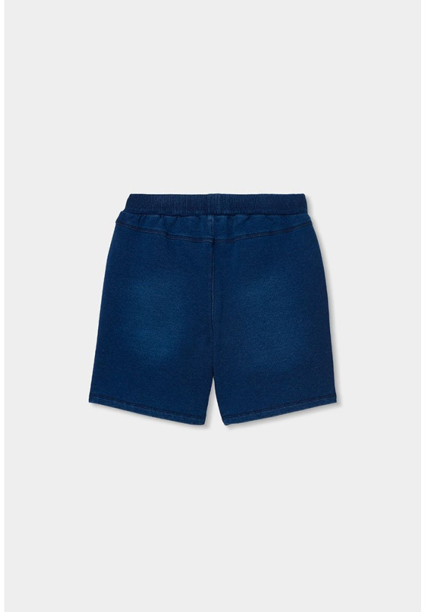 Bermudas Felpa Denim Niño. Color Azul
