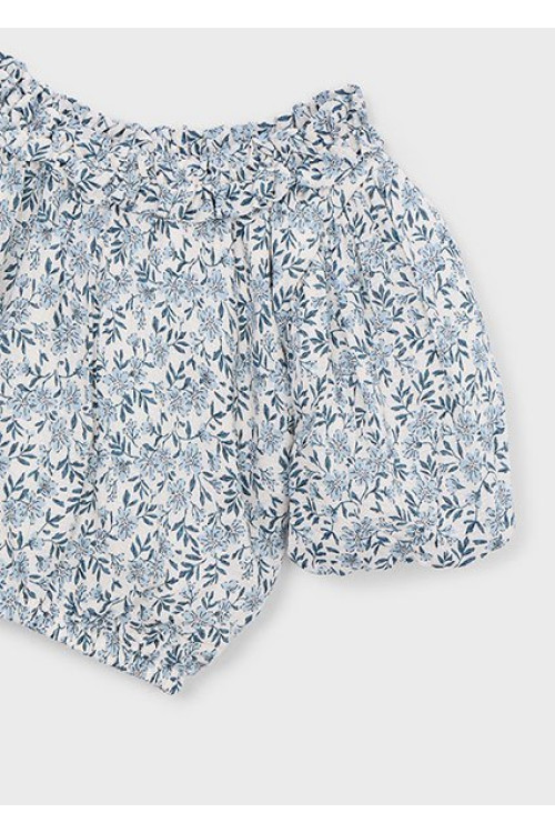 Top Dobby Estampado Celeste