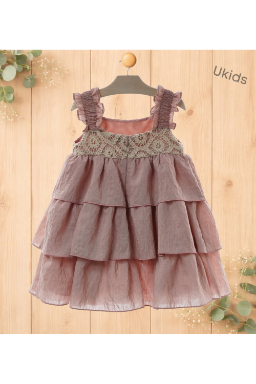 Vestido Infantil Art.0502 'Familia Porcelana' Rosa Empolvado