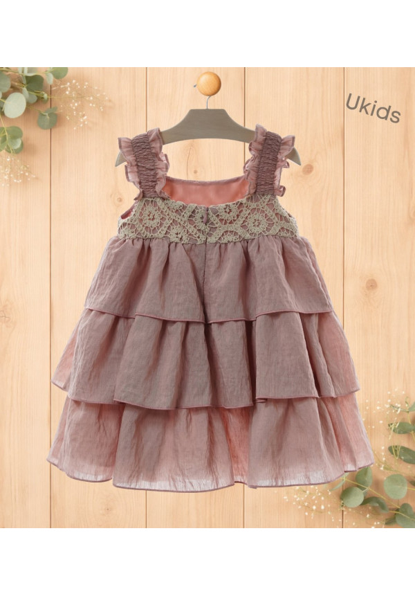 Vestido Infantil Art.0502 'Familia Porcelana' Rosa Empolvado